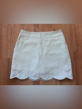 Vineyard Vines Mint/Teal & White Striped Scalloped Performance Skort Size 0